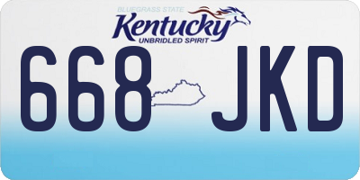 KY license plate 668JKD