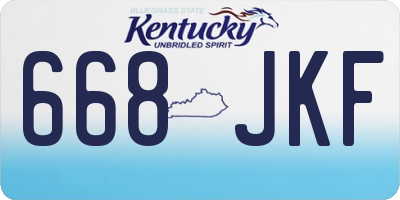 KY license plate 668JKF
