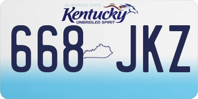 KY license plate 668JKZ