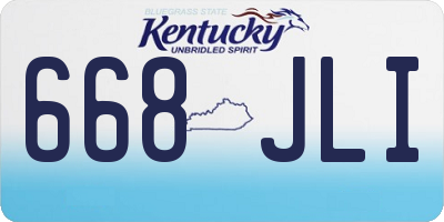 KY license plate 668JLI