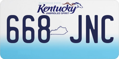 KY license plate 668JNC