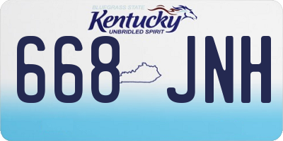KY license plate 668JNH