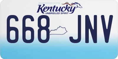 KY license plate 668JNV