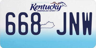 KY license plate 668JNW