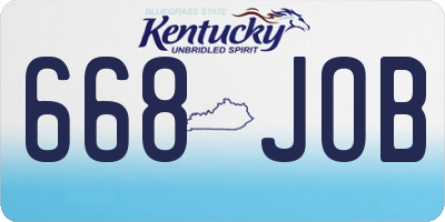 KY license plate 668JOB