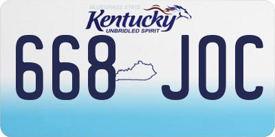 KY license plate 668JOC