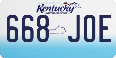 KY license plate 668JOE