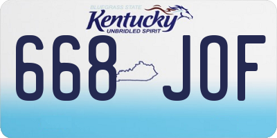 KY license plate 668JOF