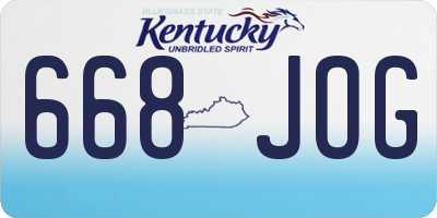KY license plate 668JOG