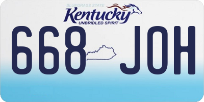 KY license plate 668JOH