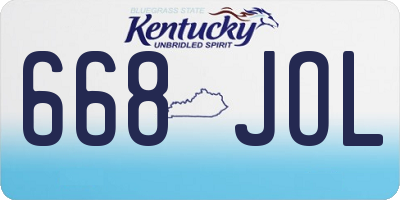 KY license plate 668JOL