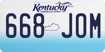 KY license plate 668JOM