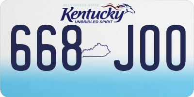 KY license plate 668JOO