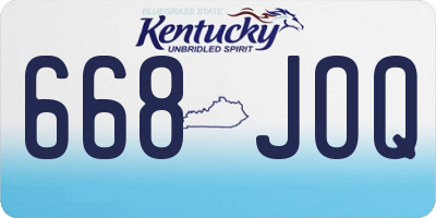KY license plate 668JOQ