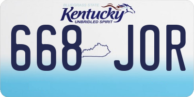 KY license plate 668JOR