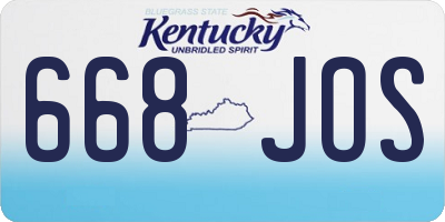 KY license plate 668JOS