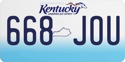 KY license plate 668JOU