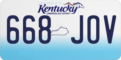 KY license plate 668JOV