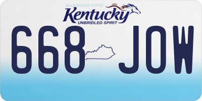 KY license plate 668JOW