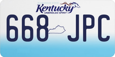 KY license plate 668JPC