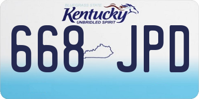 KY license plate 668JPD