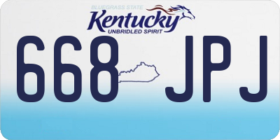 KY license plate 668JPJ