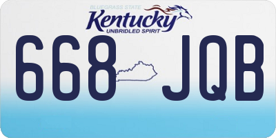 KY license plate 668JQB