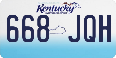 KY license plate 668JQH