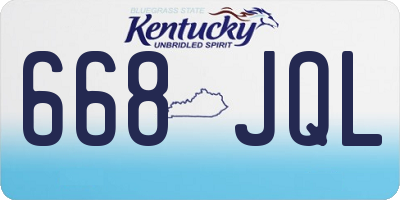 KY license plate 668JQL
