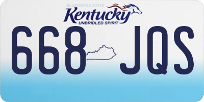 KY license plate 668JQS