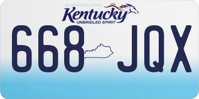 KY license plate 668JQX
