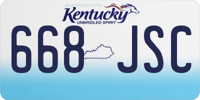 KY license plate 668JSC