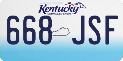 KY license plate 668JSF