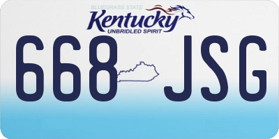 KY license plate 668JSG