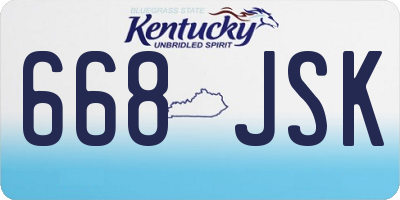 KY license plate 668JSK