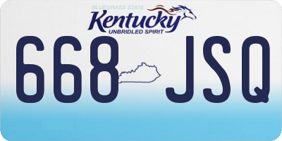 KY license plate 668JSQ