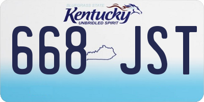 KY license plate 668JST