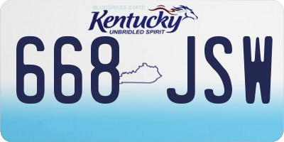 KY license plate 668JSW