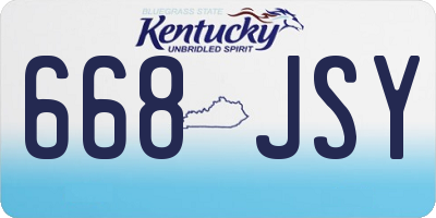 KY license plate 668JSY