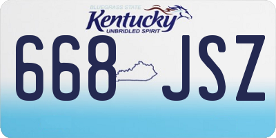 KY license plate 668JSZ