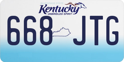 KY license plate 668JTG