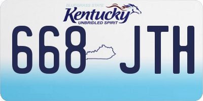 KY license plate 668JTH