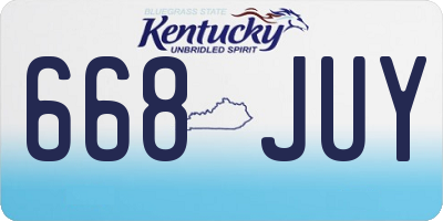 KY license plate 668JUY