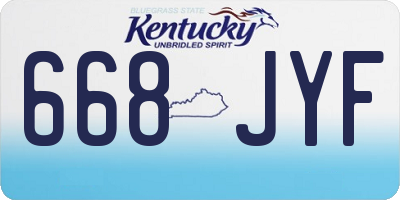 KY license plate 668JYF