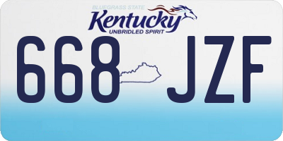 KY license plate 668JZF