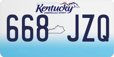 KY license plate 668JZQ