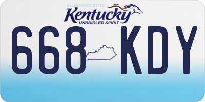 KY license plate 668KDY