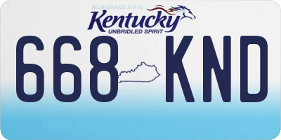 KY license plate 668KND