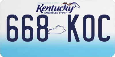 KY license plate 668KOC