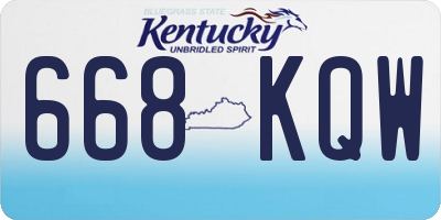KY license plate 668KQW